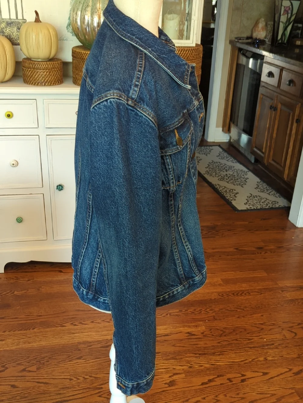 Y2K For Joseph Trucker Style Denim Jean classic Preppy Jacket Sz L